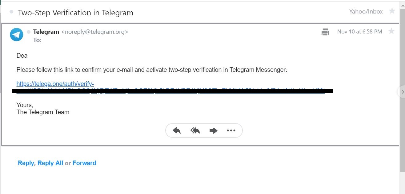 گرفتن کد تلگرام از طریق ایمیل