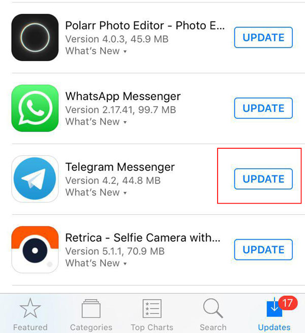 به‌روزرسانی تلگرام